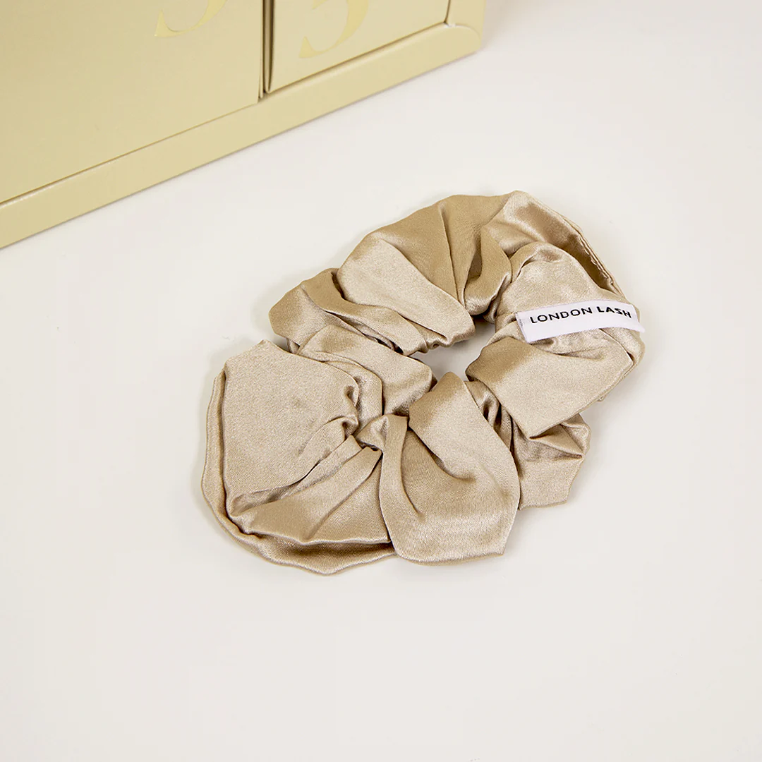 Beige Silk Hair Scrunchie